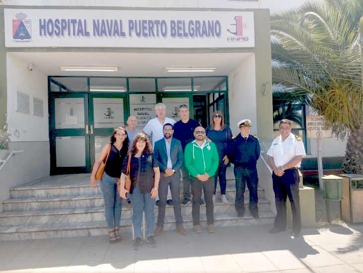 Claudio Arévalo visitó Puerto Belgrano y recorrió el complejo portuario de la defensa